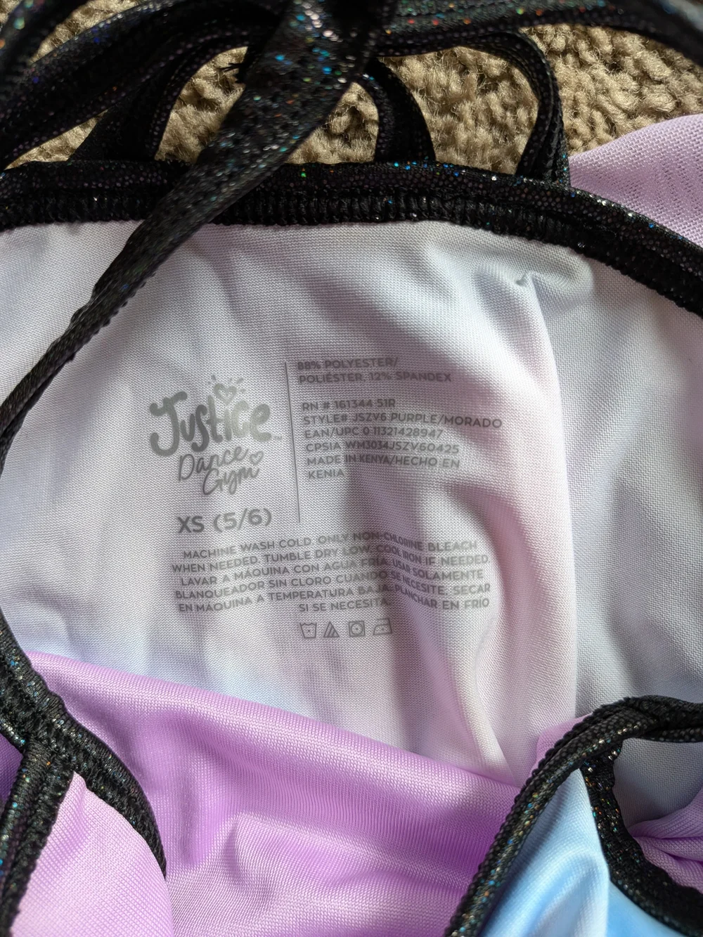 Justice Dance Lavender & Pastel Tie-Dye Girls' Dancewear Set